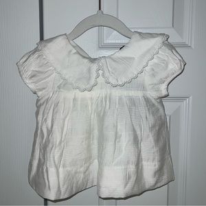 Bam.Boo white whimsical plaid Peter Pan collar set